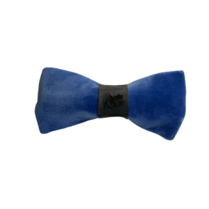 Noeud papillon Chapatt'de velours bleu et chambre à air upcyclée