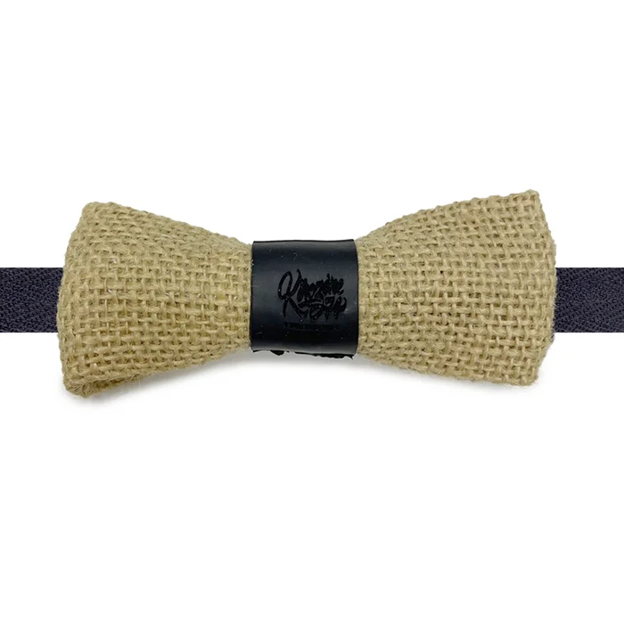 Nœud papillon Singapour en chambre à air et toile de jute revalorisée