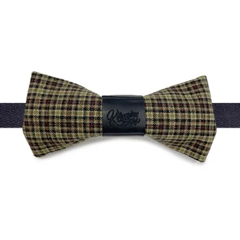 Nœud papillon mix tartan écossais et chambre à air upcyclée | réf : NP754 Nœud papillon mixant du tartan écossais et de la chambre à air upcyclée