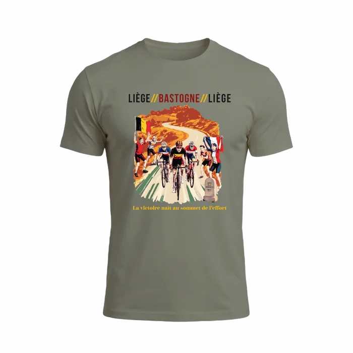 T-shirt en coton bio marqué Liège Bastogne Liège